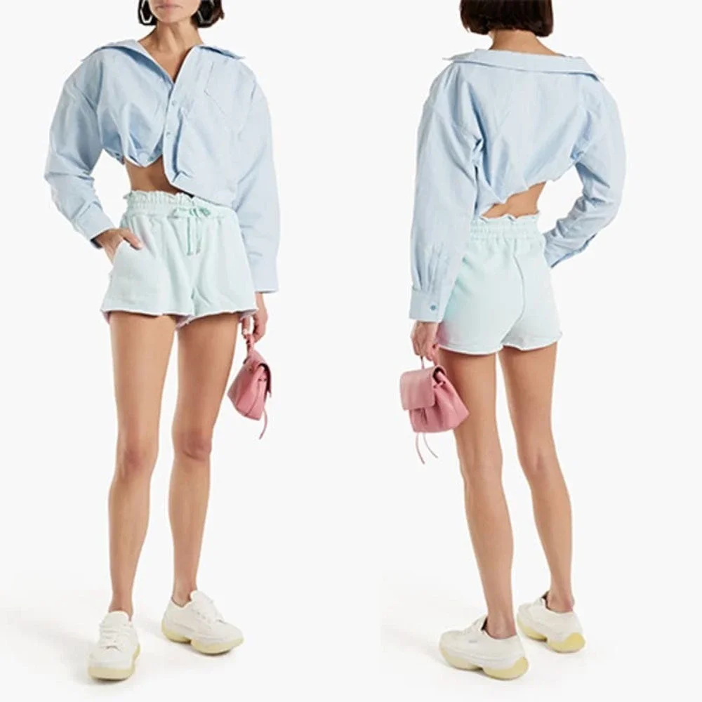 CAMI NYC Lynley French Cotton-Terry Light Blue Elastic Shorts Size: XS NWOT - Picture 9 of 9